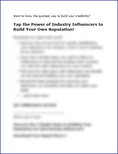 How to Find and Interview Influencers –
Opt-In Page Copy