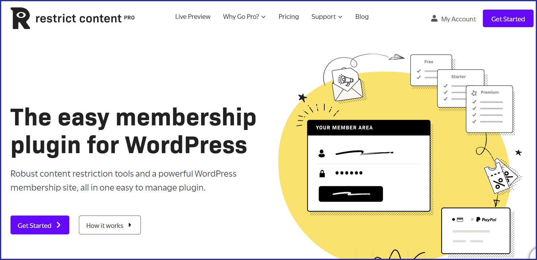 RestrictContentPro 5 Best Membership Site WordPress Plugins - Restrict Content Pro