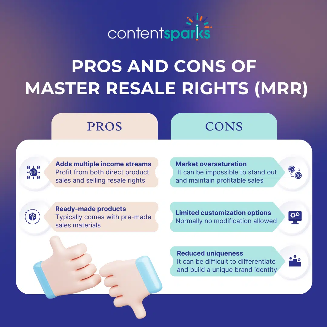 PROS AND CONS OF  Master Resale Rights (MRR)