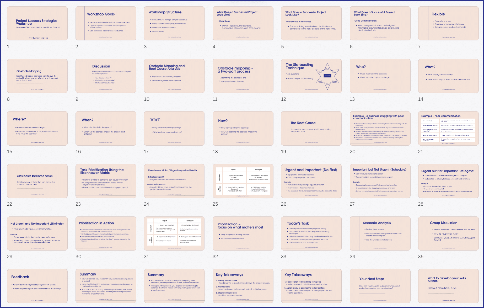 Project Success Strategies Workshop - Slides