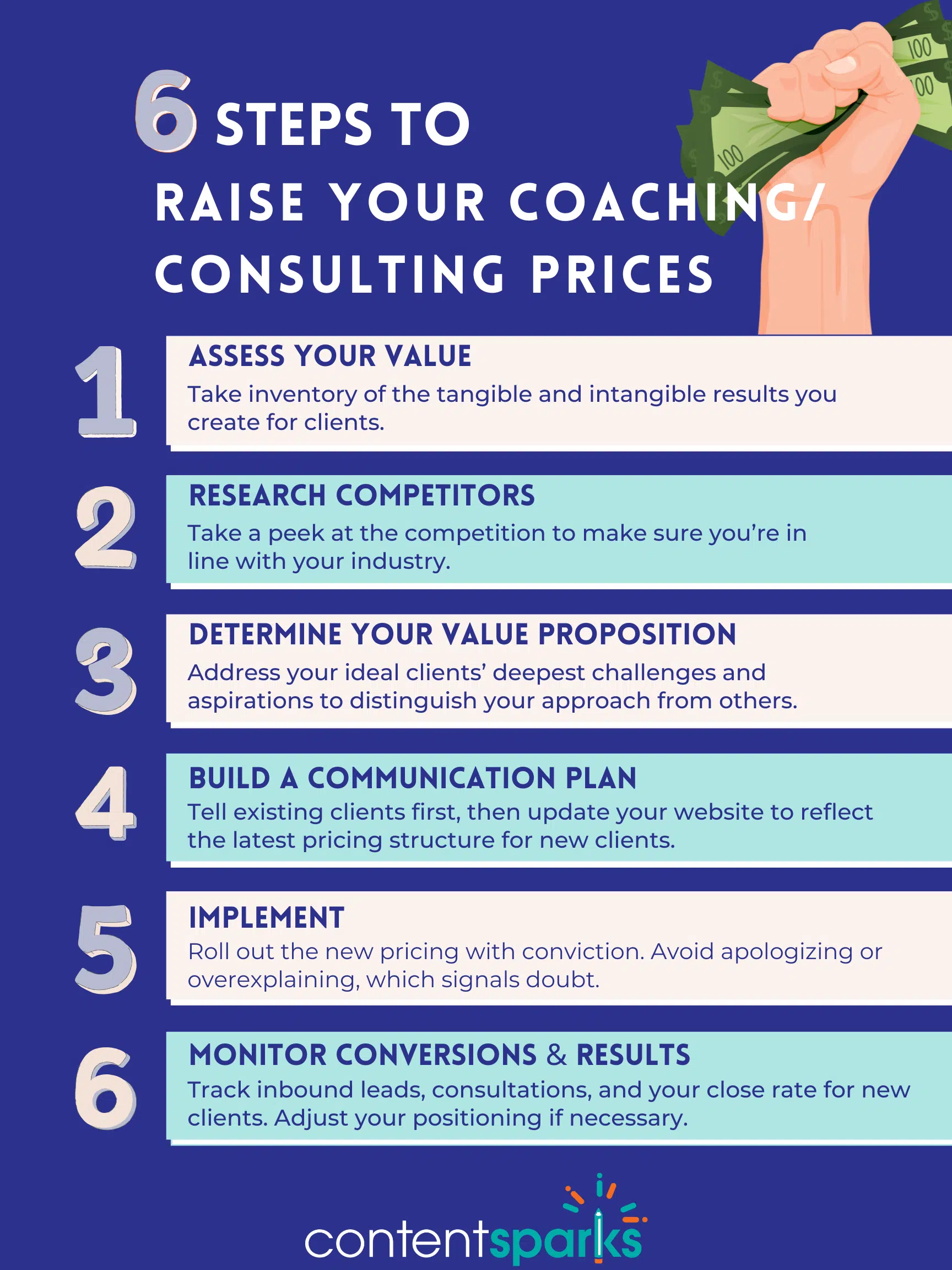 How to Raise Your Coaching/Consulting Prices in 6 Steps
