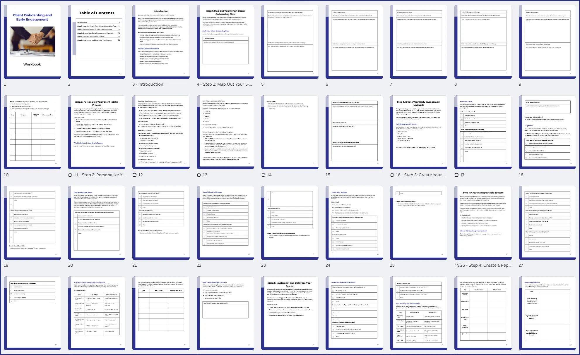 Client Onboarding and Early Engagement – PLR Toolkit - Workbook