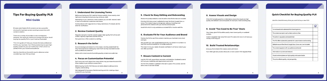 Tips For Buying Quality PLR - Mini-Guide