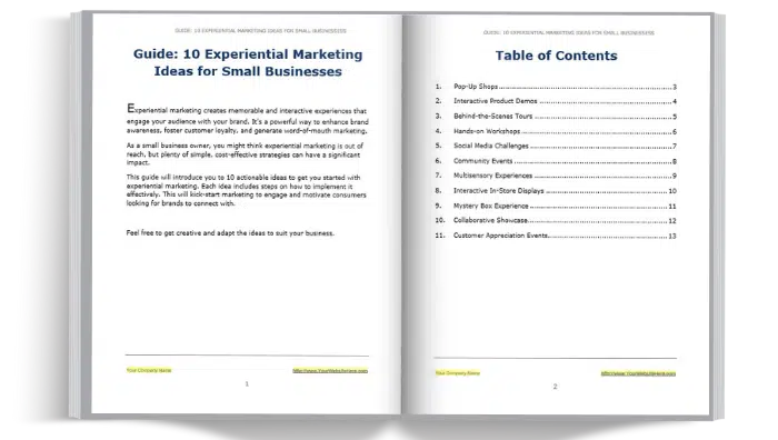 2. Guide: 10 Experiential Marketing Ideas for Small Businesses 
