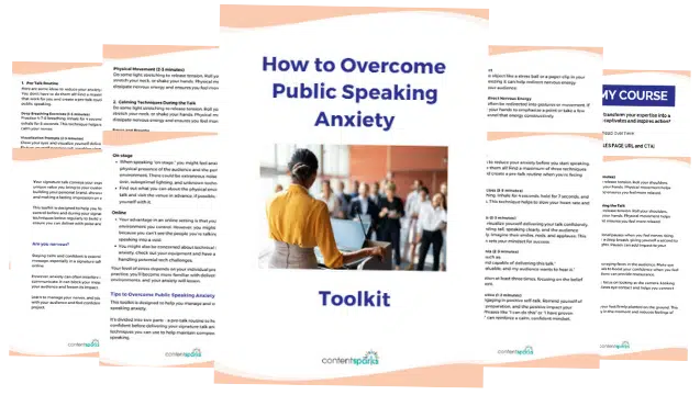 6. How to Overcome Public Speaking Anxiety Toolkit
