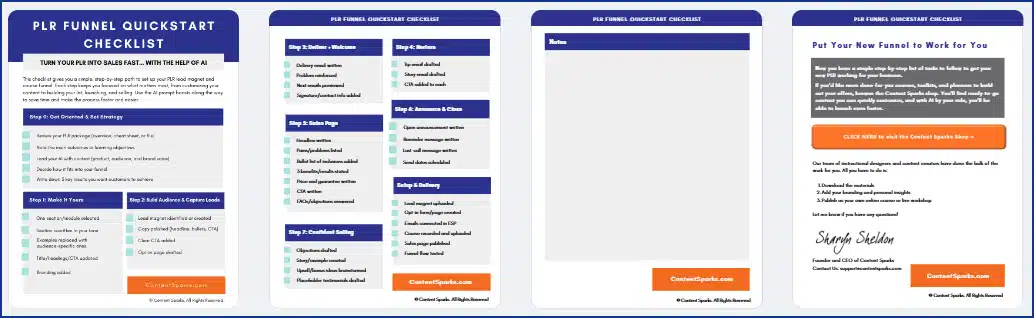 AI Quickstart for Using Your PLR Checklist