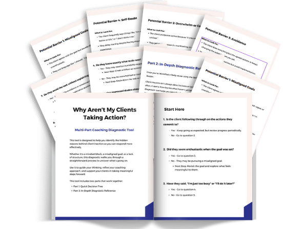 Why Aren’t My Clients Taking Action_ Diagnostic Tool1 11. Why Aren’t My Clients Taking Action? Multi-Part Coaching Diagnostic Tool