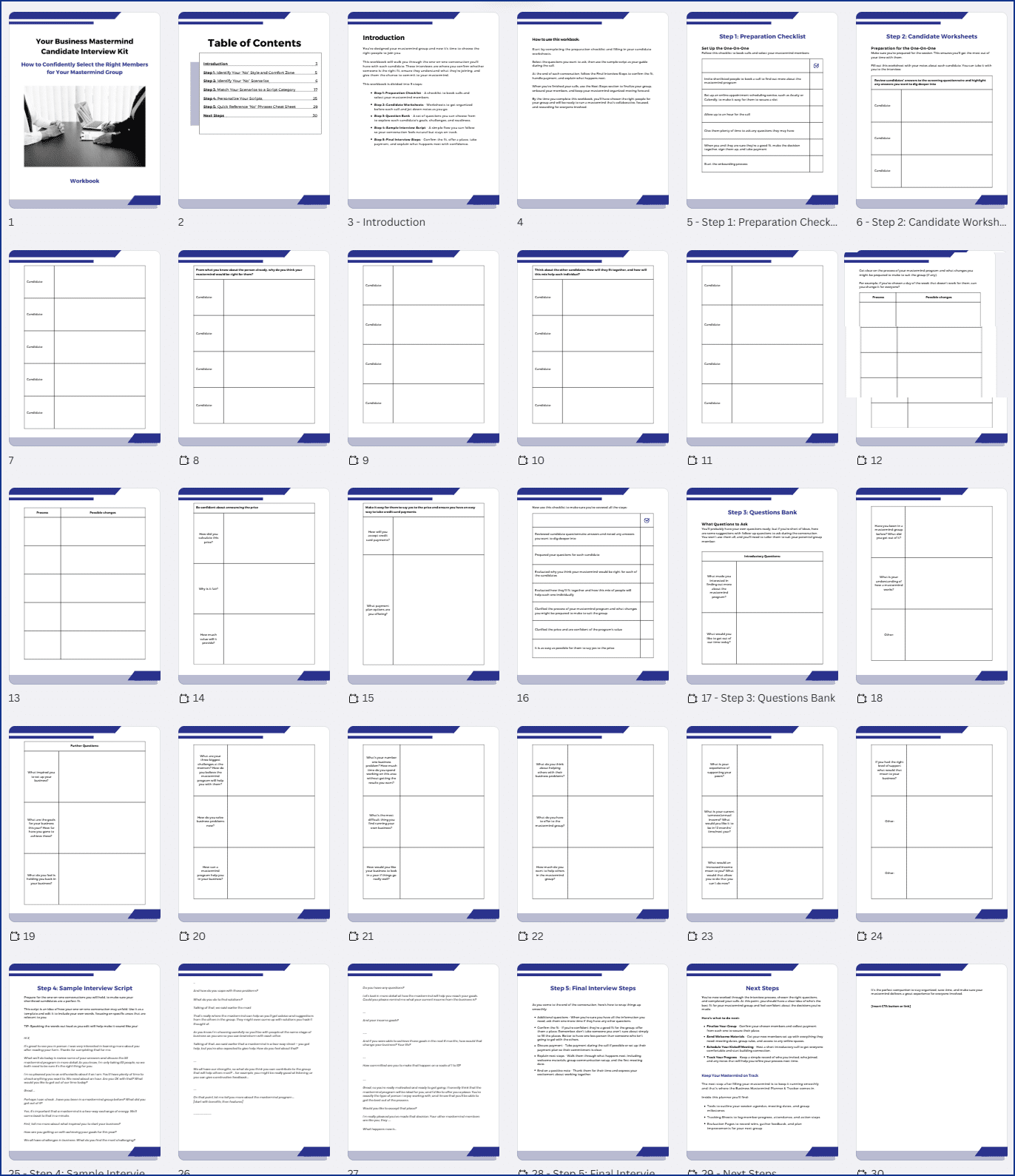 BizMastermind_InterviewKitWorkbooks Your Business Mastermind Candidate Interview PLR Kit Workbook