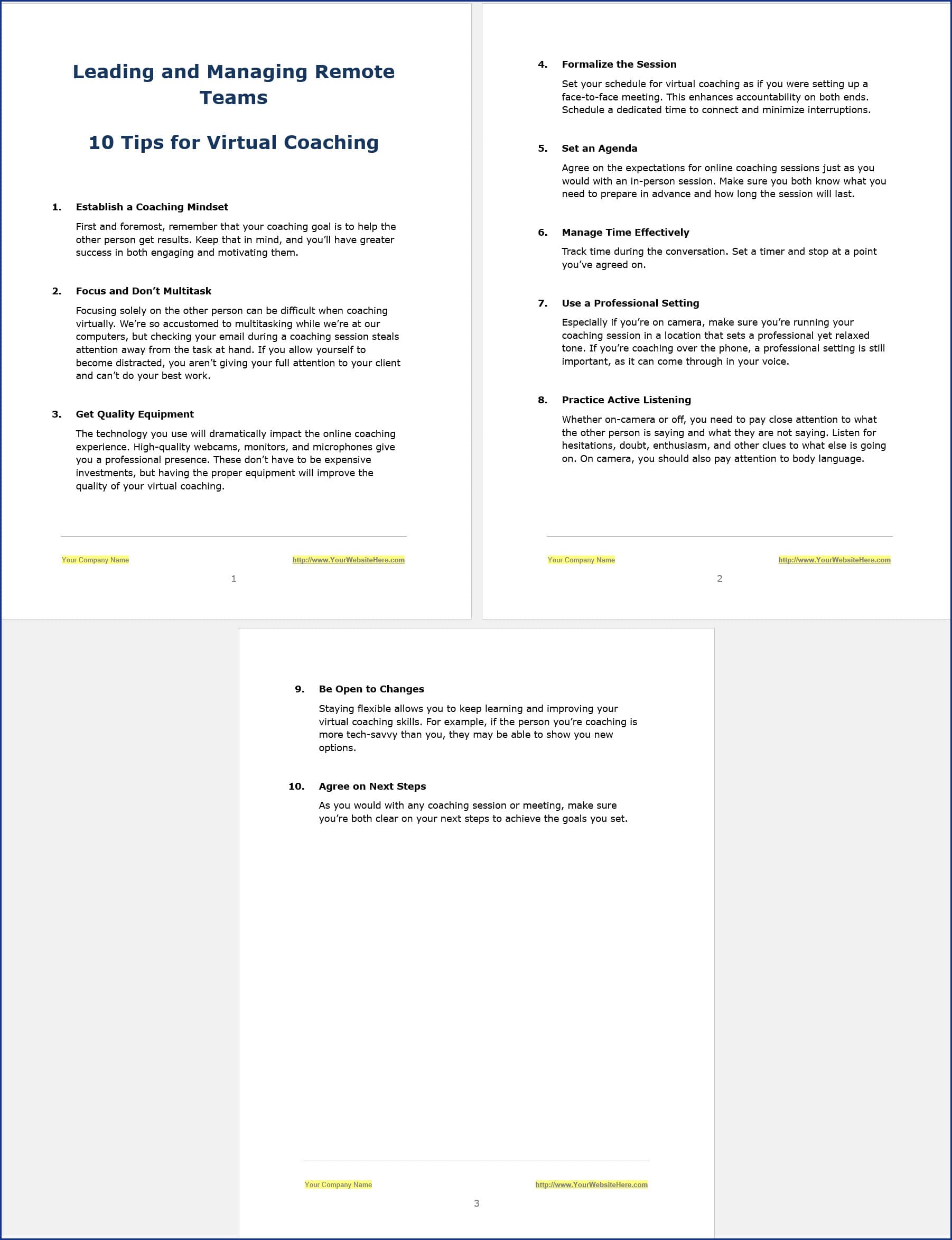 10 Tips for Virtual Coaching