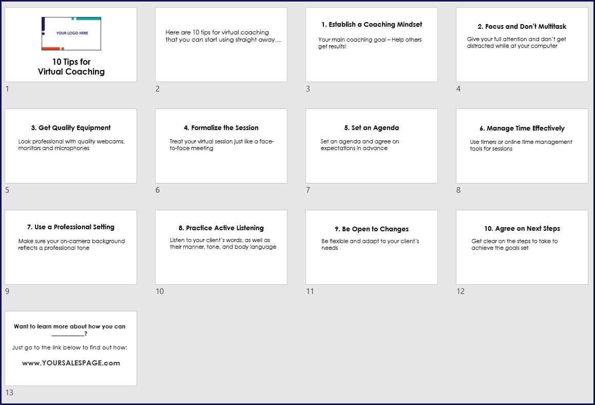 10 Tips for Virtual Coaching Slideshow