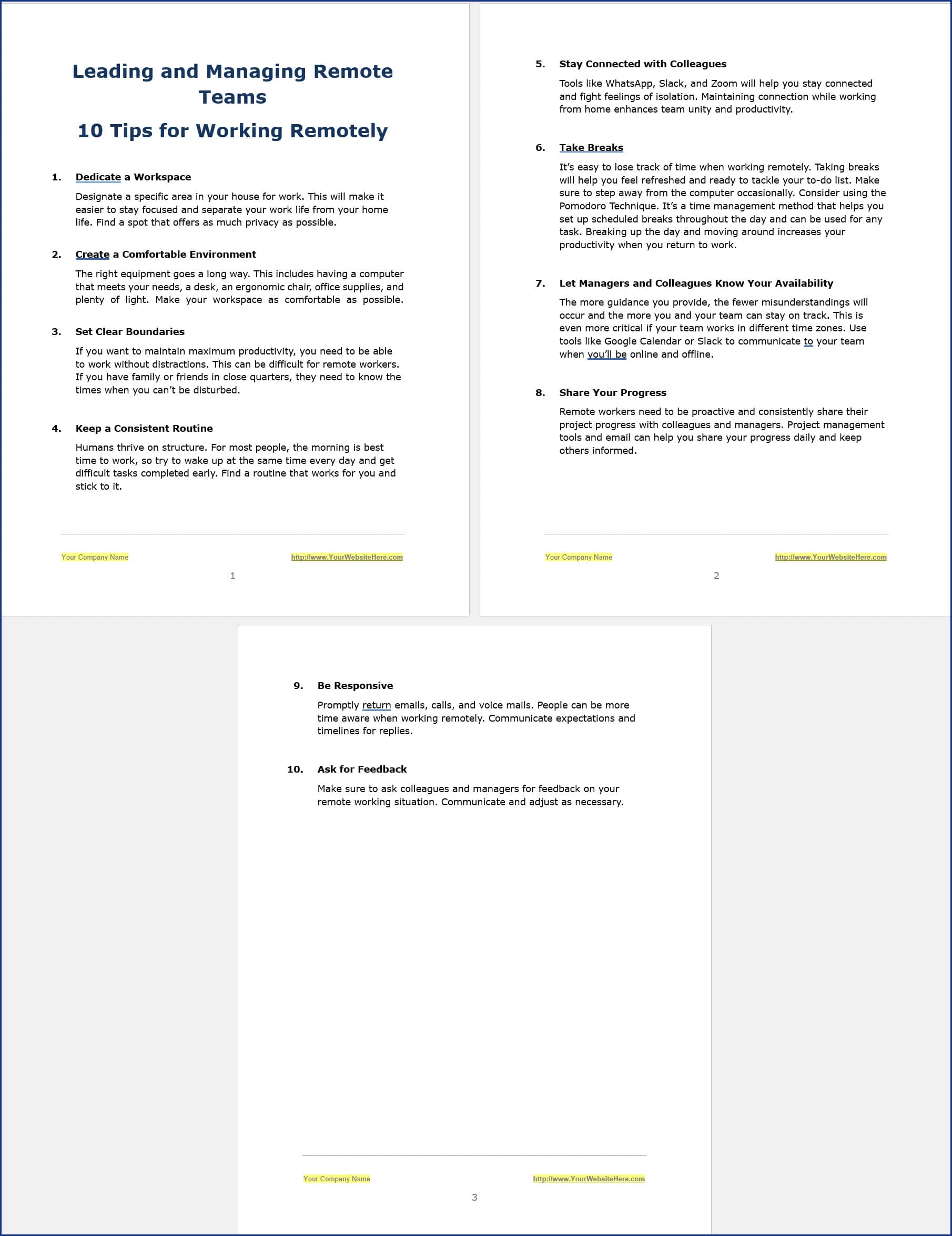 10 Tips for Working Remotely